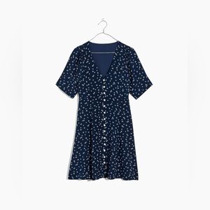 Madewell Silk Button-Front Mini Dress in Bandana Flower size 6 NWT